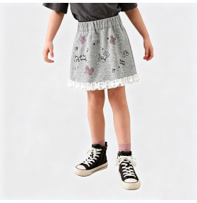 Girls' Gray A-line Skirt