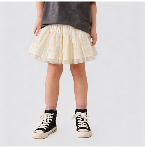 Girls' Summer White Tulle Dress