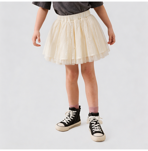 Girls' Summer White Tulle Dress Girls' Summer White Tulle Dress