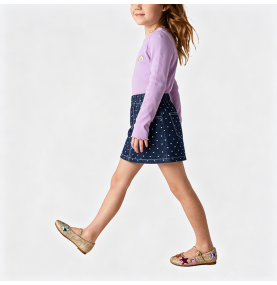 Girls' Heart-Shaped Polka Dot Skirt