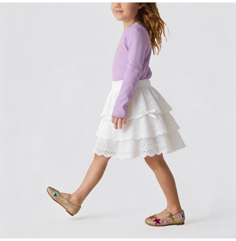Girls' White Lace Cake Dress Girls' White Lace Cake Dress