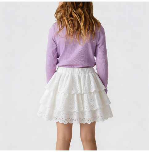 Girls' White Lace Cake Dress Girls' White Lace Cake Dress