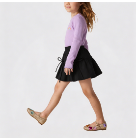 Girls' Black High-Waisted Mini Skirt