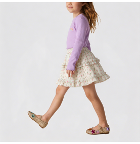 Girls' Floral Print Mini Skirt