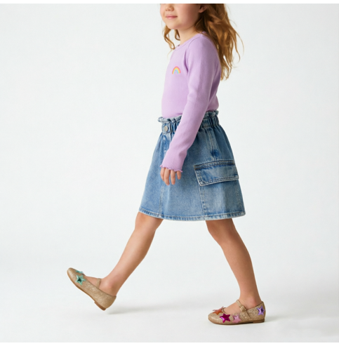 Girls' Ruffled Waist Mini Skirt Girls' Ruffled Waist Mini Skirt