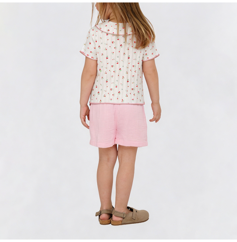 Girls' Pink Floral Short-Sleeve T-Shirt Girls' Pink Floral Short-Sleeve T-Shirt