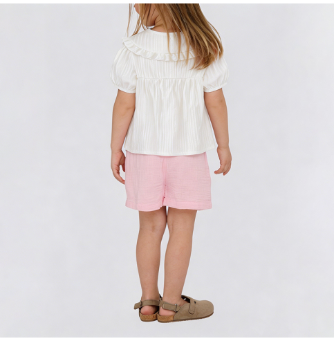White Peter Pan Collar Short-Sleeve T-Shirt White Peter Pan Collar Short-Sleeve T-Shirt