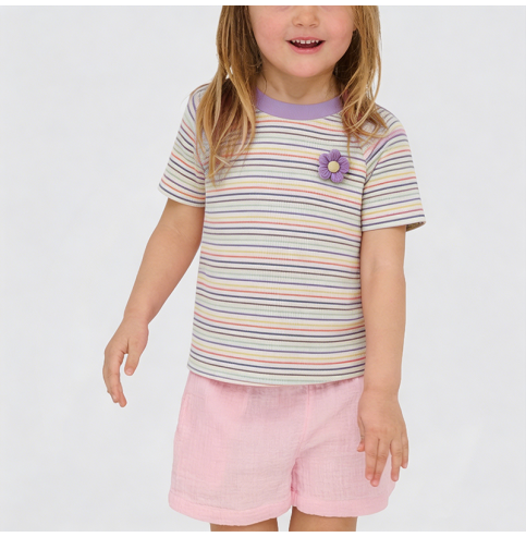 Purple Striped Short-Sleeve T-Shirt Purple Striped Short-Sleeve T-Shirt