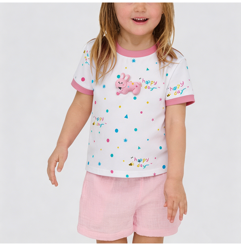 Polka Dot Short-Sleeve T-Shirt for Girls Polka Dot Short-Sleeve T-Shirt for Girls
