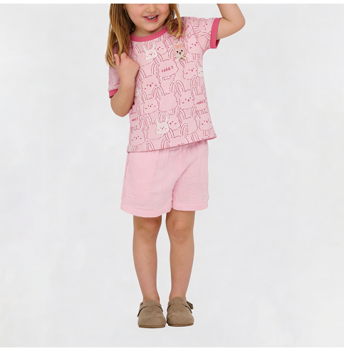 Pink Bunny Short-Sleeve T-Shirt for Girls Pink Bunny Short-Sleeve T-Shirt for Girls