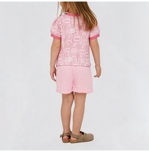 Pink Bunny Short-Sleeve T-Shirt for Girls Pink Bunny Short-Sleeve T-Shirt for Girls
