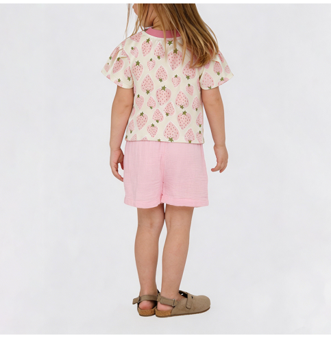 Strawberry Print Short-Sleeve T-Shirt for Girls Strawberry Print Short-Sleeve T-Shirt for Girls