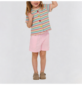 Colorful Striped Short-Sleeve T-Shirt