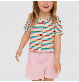 Colorful Striped Short-Sleeve T-Shirt