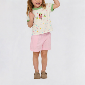 Round Neck Colorful Polka Dot Short-Sleeve T-Shirt
