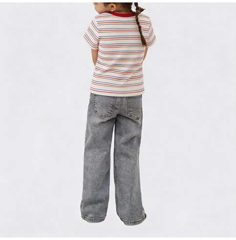 Striped Short-Sleeve T-Shirt for Girls Striped Short-Sleeve T-Shirt for Girls