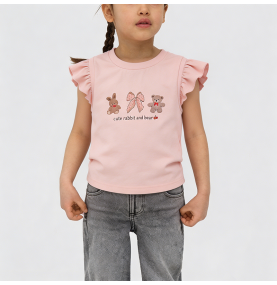 Cute Pink Short-Sleeve T-Shirt for Girls
