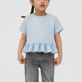 Casual Crew Neck Short-Sleeve T-Shirt for Girls