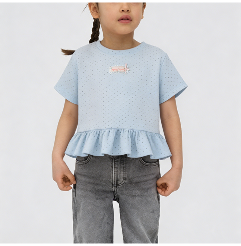 Casual Crew Neck Short-Sleeve T-Shirt for Girls