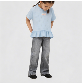 Casual Crew Neck Short-Sleeve T-Shirt for Girls