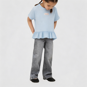 Casual Crew Neck Short-Sleeve T-Shirt for Girls