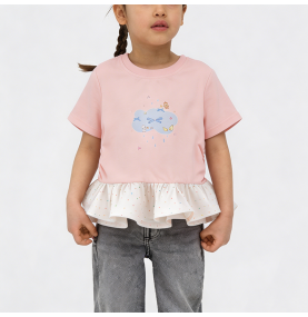 Cute Pink Short-Sleeve T-Shirt for Girls