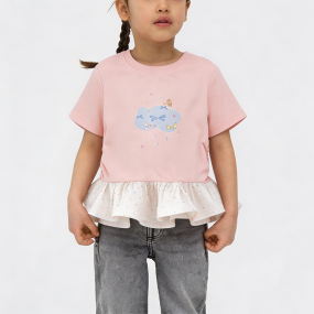 Cute Pink Short-Sleeve T-Shirt for Girls