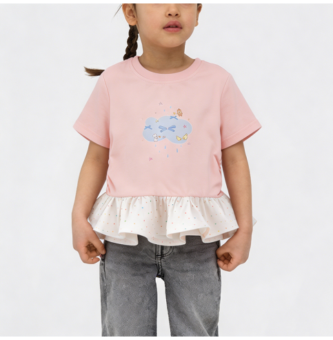 Cute Pink Short-Sleeve T-Shirt for Girls Cute Pink Short-Sleeve T-Shirt for Girls