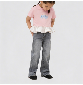 Cute Pink Short-Sleeve T-Shirt for Girls