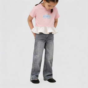 Cute Pink Short-Sleeve T-Shirt for Girls