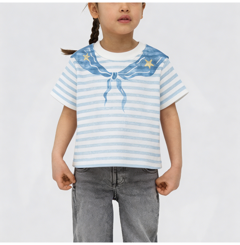 Shawl Print Short-Sleeve T-Shirt for Girls Shawl Print Short-Sleeve T-Shirt for Girls