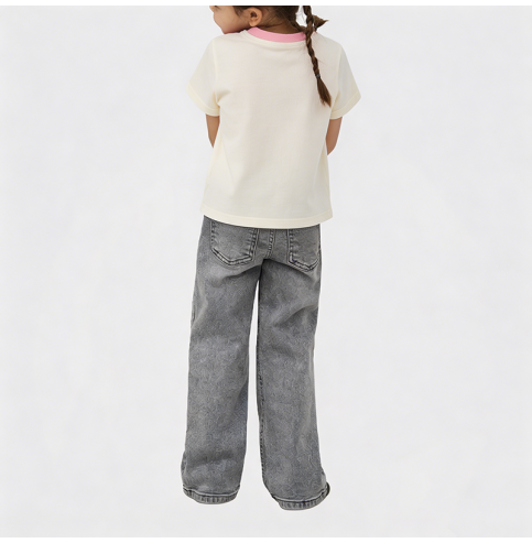 Cartoon Butterfly Print Girls' T-shirt Cartoon Butterfly Print Girls' T-shirt