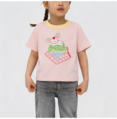 Ice Cream Print Short-Sleeve T-Shirt for Girls Ice Cream Print Short-Sleeve T-Shirt for Girls